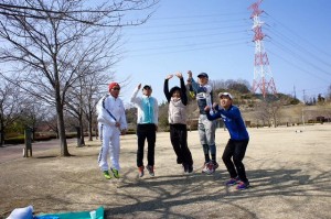 高崎のランニング練習会！皆でいっせいにジャンプ！